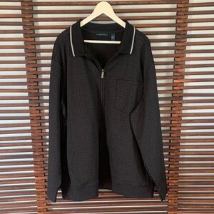 🎉NEW LISTING!🎉Perry Ellis Mens Black Zip-Front Jacket with Contrast Collar